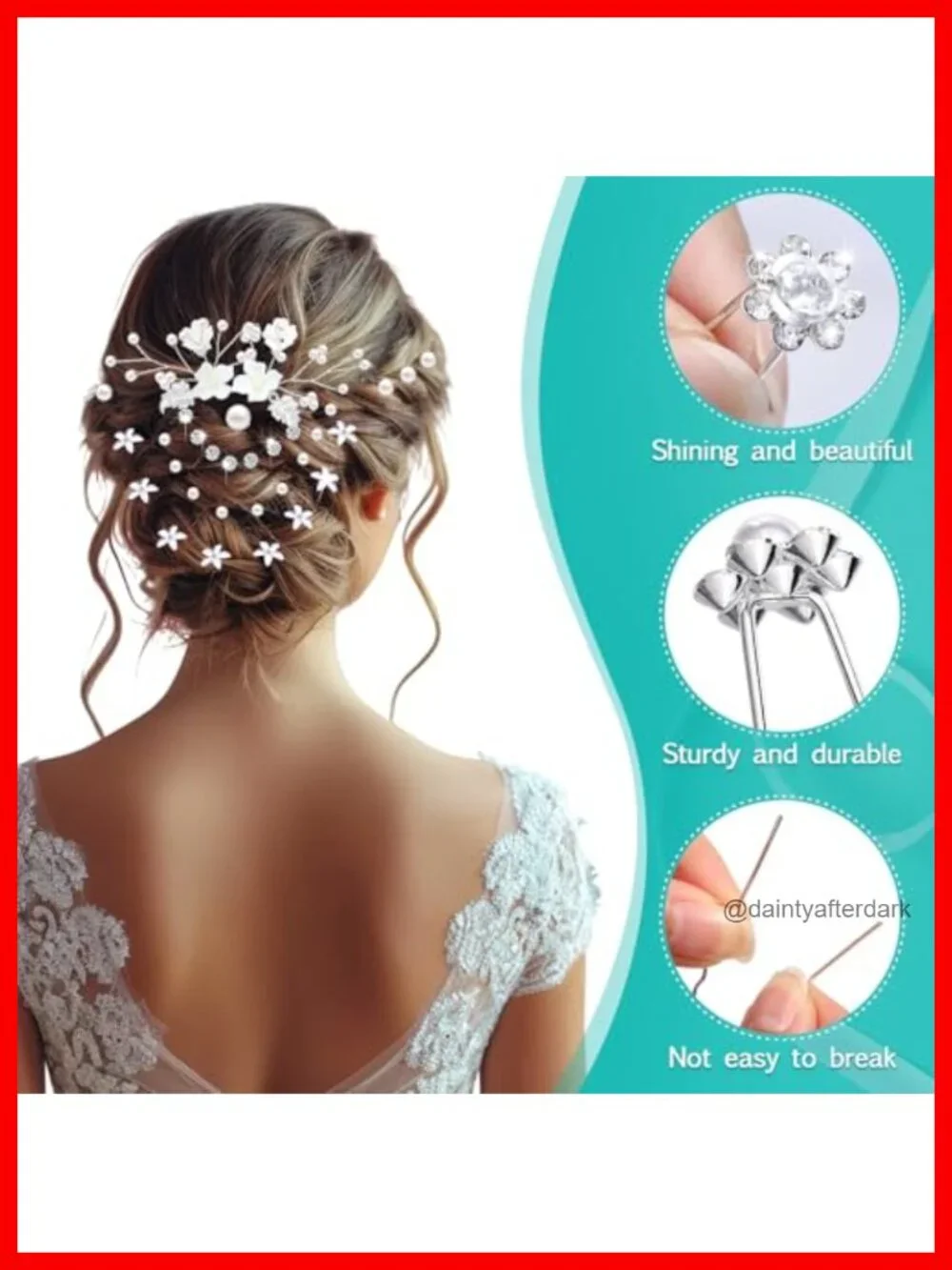 80 Piece Bridal Hair Pins Set with Storage Boxes - Crystal Pearl Rhinestone U